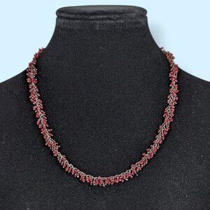 (2/$20) Red Shaggy Beaded Necklace
